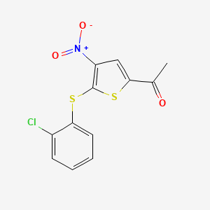 molecular formula C12H8ClNO3S2 B8481117 1-[5-(2-Chlorophenylsulfanyl)-4-nitro-2-thienyl]ethanone 