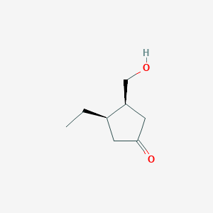 molecular formula C8H14O2 B8481143 (3R,4S)-3-ethyl-4-(hydroxymethyl)cyclopentanone 