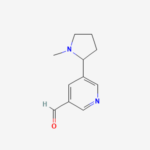 molecular formula C11H14N2O B8481263 5-(1-Methylpyrrolidin-2-yl)pyridine-3-carbaldehyde 