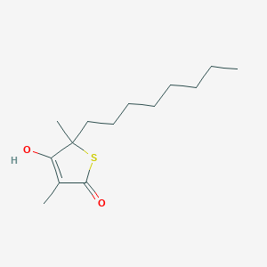 molecular formula C14H24O2S B8481283 2(5H)-Thiophenone, 4-hydroxy-3,5-dimethyl-5-octyl- CAS No. 348113-81-5