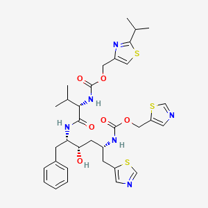 (2-isopropylthiazol-4-yl)methyl N-[(1S)-1-[[(1S,2S,4S)-1-benzyl-2-hydroxy-5-thiazol-5-yl-4-(thiazol-5-ylmethoxycarbonylamino)pentyl]carbamoyl]-2-methyl-propyl]carbamate