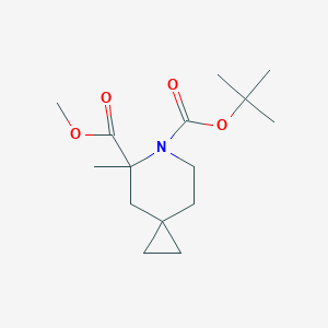 molecular formula C15H25NO4 B8481378 6-O-tert-butyl 7-O-methyl 7-methyl-6-azaspiro[2.5]octane-6,7-dicarboxylate 
