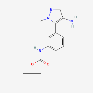 molecular formula C15H20N4O2 B8481390 tert-butyl 3-(4-amino-1-methyl-1H-pyrazol-5-yl)phenylcarbamate 