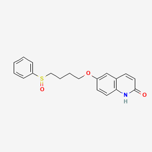 molecular formula C19H19NO3S B8481447 6-[4-(Benzenesulfinyl)butoxy]quinolin-2(1H)-one CAS No. 72180-53-1