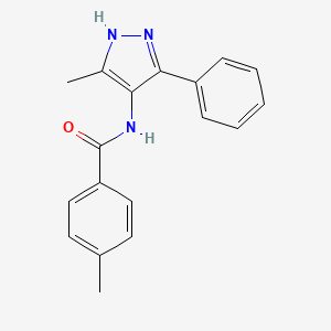 4-methyl-N-(5-methyl-3-phenyl-1H-pyrazol-4-yl)benzamide