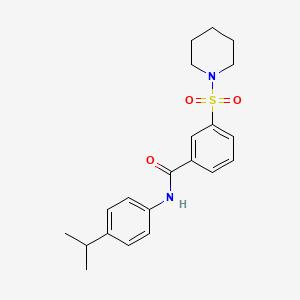 molecular formula C21H26N2O3S B8481476 N-(4-isopropylphenyl)-3-(piperidin-1-ylsulfonyl)benzamide 