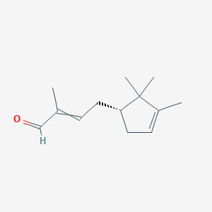 molecular formula C13H20O B8481489 2-Methyl-4-[(1R)-2,2,3-trimethylcyclopent-3-en-1-yl]but-2-enal CAS No. 185738-36-7