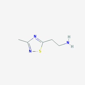 molecular formula C5H9N3S B8481545 2-(3-Methyl-[1,2,4]thiadiazol-5-yl)-ethylamine 