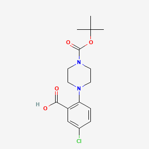 molecular formula C16H21ClN2O4 B8481555 2-(4-(tert-Butoxycarbonyl)piperazin-1-yl)-5-chlorobenzoic acid 
