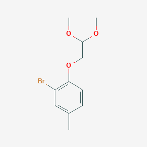 molecular formula C11H15BrO3 B8481562 2-Bromo-1-(2,2-dimethyoxy-ethoxy)-4-methyl benzene 