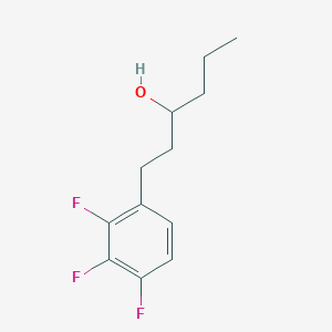molecular formula C12H15F3O B8481569 1-(3-Hydroxy-1-hexyl)-2,3,4-trifluorobenzene 
