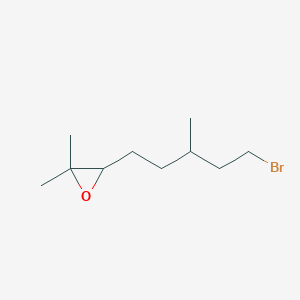 molecular formula C10H19BrO B8481581 3-(5-Bromo-3-methylpentyl)-2,2-dimethyloxirane CAS No. 56001-18-4