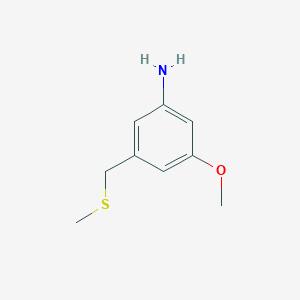 molecular formula C9H13NOS B8481694 3-Methoxy-5-[(methyl-sulfanyl)methyl]aniline 
