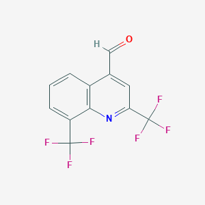 molecular formula C12H5F6NO B8481696 2,8-Bis(trifluoromethyl)quinoline-4-carbaldehyde CAS No. 57120-56-6