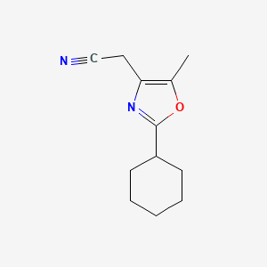 molecular formula C12H16N2O B8481782 (2-Cyclohexyl-5-methyl-oxazol-4-yl)-acetonitrile 