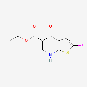 molecular formula C10H8INO3S B8481839 Ethyl 2-iodo-4-oxo-4,7-dihydrothieno[2,3-b]pyridine-5-carboxylate CAS No. 55503-37-2