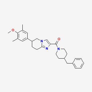 molecular formula C29H35N3O2 B8481860 (4-Benzylpiperidin-1-yl)(6-(4-methoxy-3,5-dimethylphenyl)-5,6,7,8-tetrahydroimidazo-[1,2-a]pyridin-2-yl)methanone 