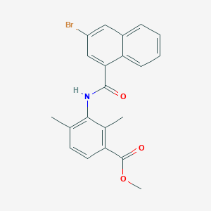 molecular formula C21H18BrNO3 B8481866 Methyl 3-[(3-bromonaphthalene-1-carbonyl)amino]-2,4-dimethyl-benzoate 