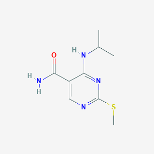 molecular formula C9H14N4OS B8481968 4-(Isopropylamino)-2-(methylthio)pyrimidine-5-carboxamide CAS No. 1403864-75-4