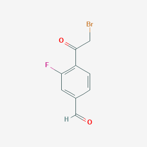 molecular formula C9H6BrFO2 B8481991 4-(2-Bromoacetyl)-3-fluorobenzaldehyde 