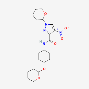 1h-Pyrazole-3-carboxamide,4-nitro-1-(tetrahydro-2h-pyran-2-yl)-n-[trans-4-[(tetrahydro-2h-pyran-2-yl)oxy]cyclohexyl]-