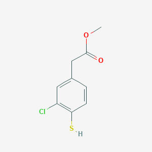 molecular formula C9H9ClO2S B8482021 Methyl 2-(3-chloro-4-sulfanylphenyl)acetate 