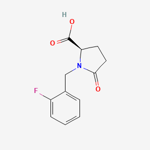 molecular formula C12H12FNO3 B8482084 (R)-1-(2-fluorobenzyl)-5-oxopyrrolidine-2-carboxylic acid 
