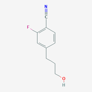 molecular formula C10H10FNO B8482086 2-Fluoro-4-(3-hydroxy-1-propyl)benzonitrile 