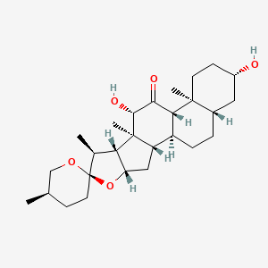 molecular formula C27H42O5 B8482145 Spirostan-11-one, 3,12-dihydroxy-, (3beta,5alpha,12beta,25R)- CAS No. 86023-87-2