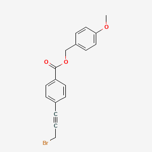 molecular formula C18H15BrO3 B8482196 (4-Methoxyphenyl)methyl 4-(3-bromoprop-1-yn-1-yl)benzoate CAS No. 62231-48-5