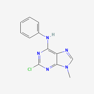 molecular formula C12H10ClN5 B8482212 (2-Chloro-9-methyl-9H-purin-6-yl)-phenyl-amine CAS No. 135394-17-1