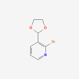 molecular formula C8H8BrNO2 B8482228 2-Bromo-3-(1,3-dioxolan-2-yl)pyridine 