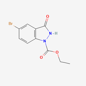 molecular formula C10H9BrN2O3 B8482278 5-Bromo-3-hydroxy-indazole-1-carboxylic acid ethyl ester 