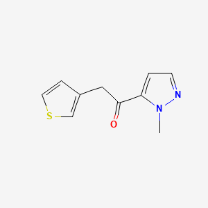 molecular formula C10H10N2OS B8482284 1-(1-methyl-1H-pyrazol-5-yl)-2-(thiophen-3-yl)ethanone 