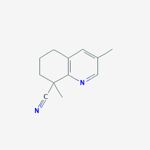 molecular formula C12H14N2 B8482303 3,8-Dimethyl-8-cyano-5,6,7,8-tetrahydroquinoline 