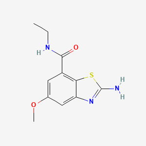 molecular formula C11H13N3O2S B8482313 2-amino-N-ethyl-5-methoxy-1,3-benzothiazole-7-carboxamide 