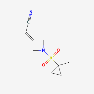 molecular formula C9H12N2O2S B8482351 1-[(1-Methylcyclopropyl)sulfonyl]azetidin-3-ylideneacetonitrile 