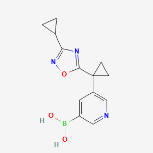 molecular formula C13H14BN3O3 B8482358 [5-[1-(3-Cyclopropyl-1,2,4-oxadiazol-5-yl)cyclopropyl]pyridin-3-yl]boronic acid 