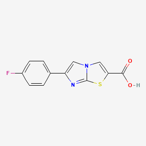 molecular formula C12H7FN2O2S B8482385 6-(4-Fluoro-phenyl)-imidazo[2,1-b]thiazole-2-carboxylic acid 
