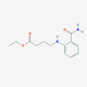 molecular formula C13H18N2O3 B8482449 Ethyl 4-(2-carbamoylanilino)butanoate CAS No. 88267-59-8