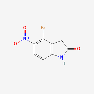 molecular formula C8H5BrN2O3 B8482459 4-bromo-1,3-dihydro-5-nitro-2H-indol-2-one 