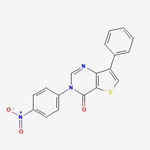 molecular formula C18H11N3O3S B8482472 3-(4-Nitrophenyl)-7-phenylthieno[3,2-d]pyrimidin-4(3H)-one 