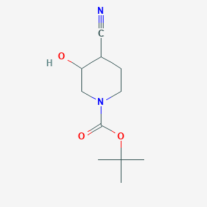 tert-butyl (3RS,4RS)-4-cyano-3-hydroxy-piperidine-1-carboxylate
