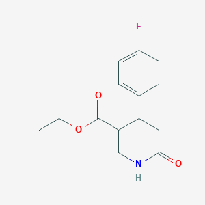 molecular formula C14H16FNO3 B8482491 3-Ethoxycarbonyl-4-(4'-fluorophenyl)piperidin-6-one CAS No. 198640-82-3