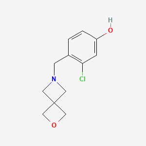 molecular formula C12H14ClNO2 B8482512 4-(2-Oxa-6-azaspiro[3.3]heptan-6-ylmethyl)-3-chlorophenol 
