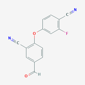 molecular formula C15H7FN2O2 B8482577 4-(2-Cyano-4-formylphenoxy)-2-fluorobenzonitrile 