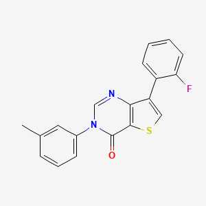 molecular formula C19H13FN2OS B8482611 7-(2-Fluorophenyl)-3-(m-tolyl)thieno[3,2-d]pyrimidin-4(3H)-one 