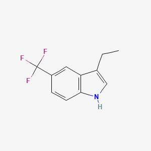 molecular formula C11H10F3N B8482619 3-ethyl-5-trifluoromethyl-1H-indole 