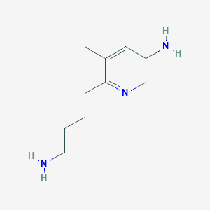 molecular formula C10H17N3 B8482733 5-Amino-2-(4-aminobutyl)-3-methylpyridine 