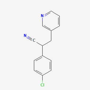 molecular formula C14H11ClN2 B8482735 2-(4-Chlorophenyl)-3-(3-pyridyl)propionitrile 